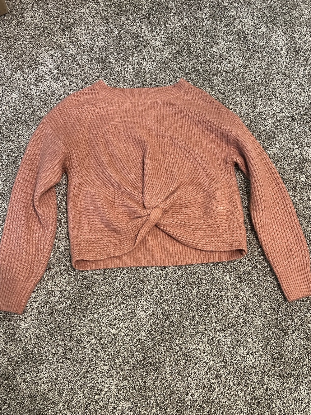 Rust Pink Listicle Sweater with Twist